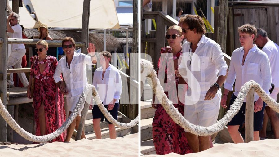 Valeria Mazza junto a Alejandro Gravier y Balthazar en Punta del Este