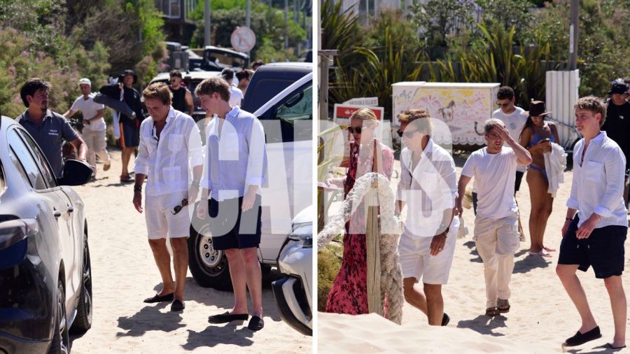 Valeria Mazza junto a Alejandro Gravier y Balthazar en Punta del Este
