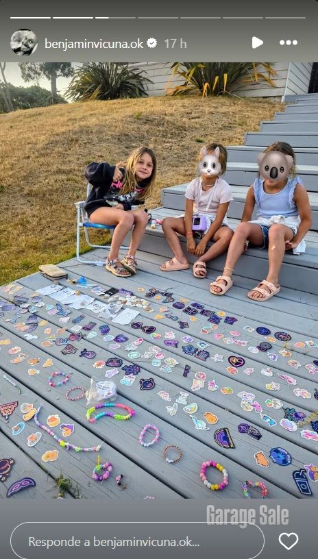 Benjamín Vicuña en Punta del Este junto a sus hijos