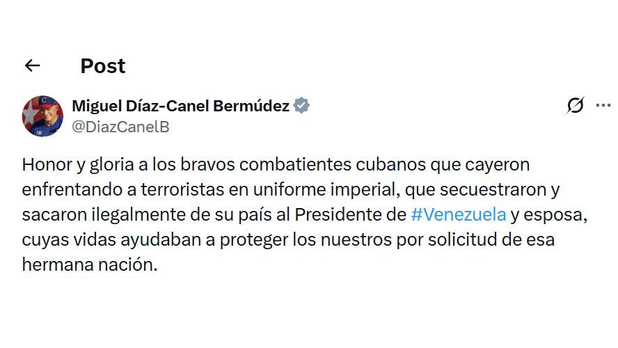Tuit de Díaz Canel