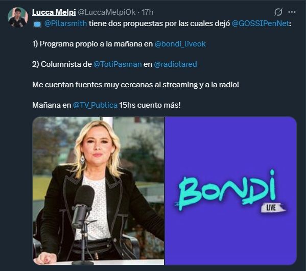 Pilar Smith recibió dos propuestas importantes tras su renuncia de Net TV y su debut en LAM