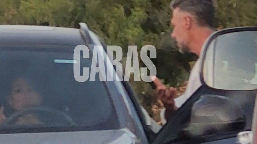 Martín Demichelis discutiendo en un auto con su novia