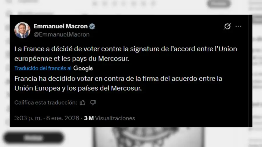Posteo Macrón Mercosur