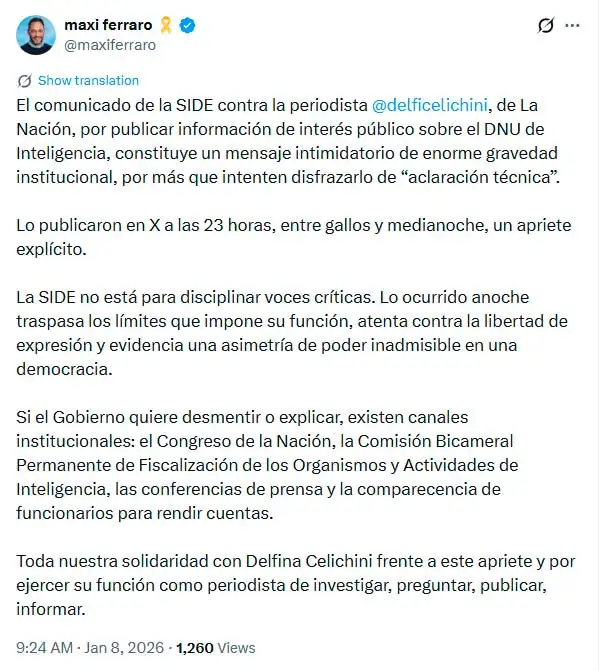 Maximiliano Ferraro SIDE