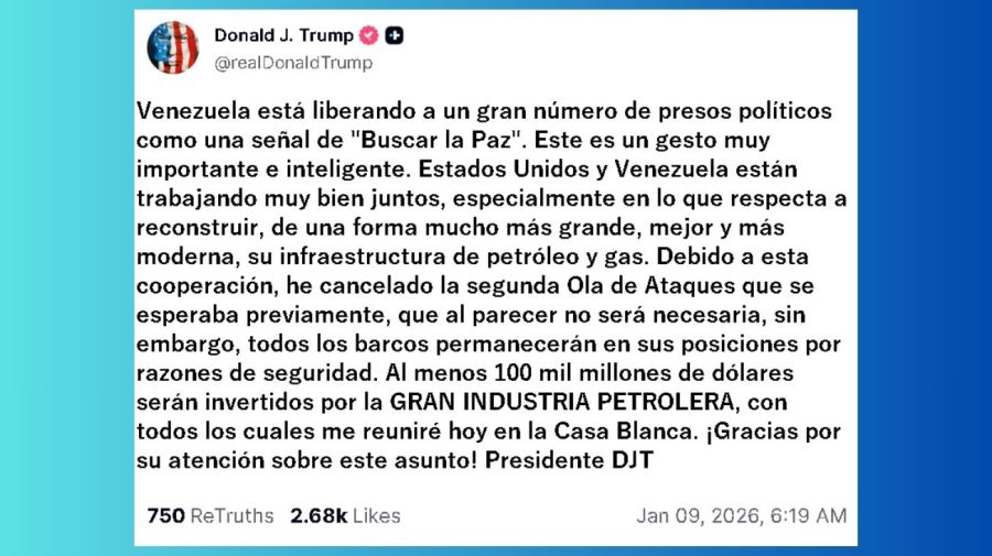 Publicación de Donald Trump en Truth