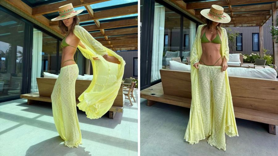 Pampita deslumbró con un conjunto tejido amarillo