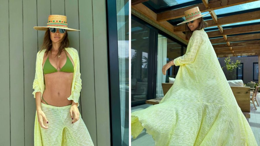 Pampita deslumbró con un conjunto tejido amarillo
