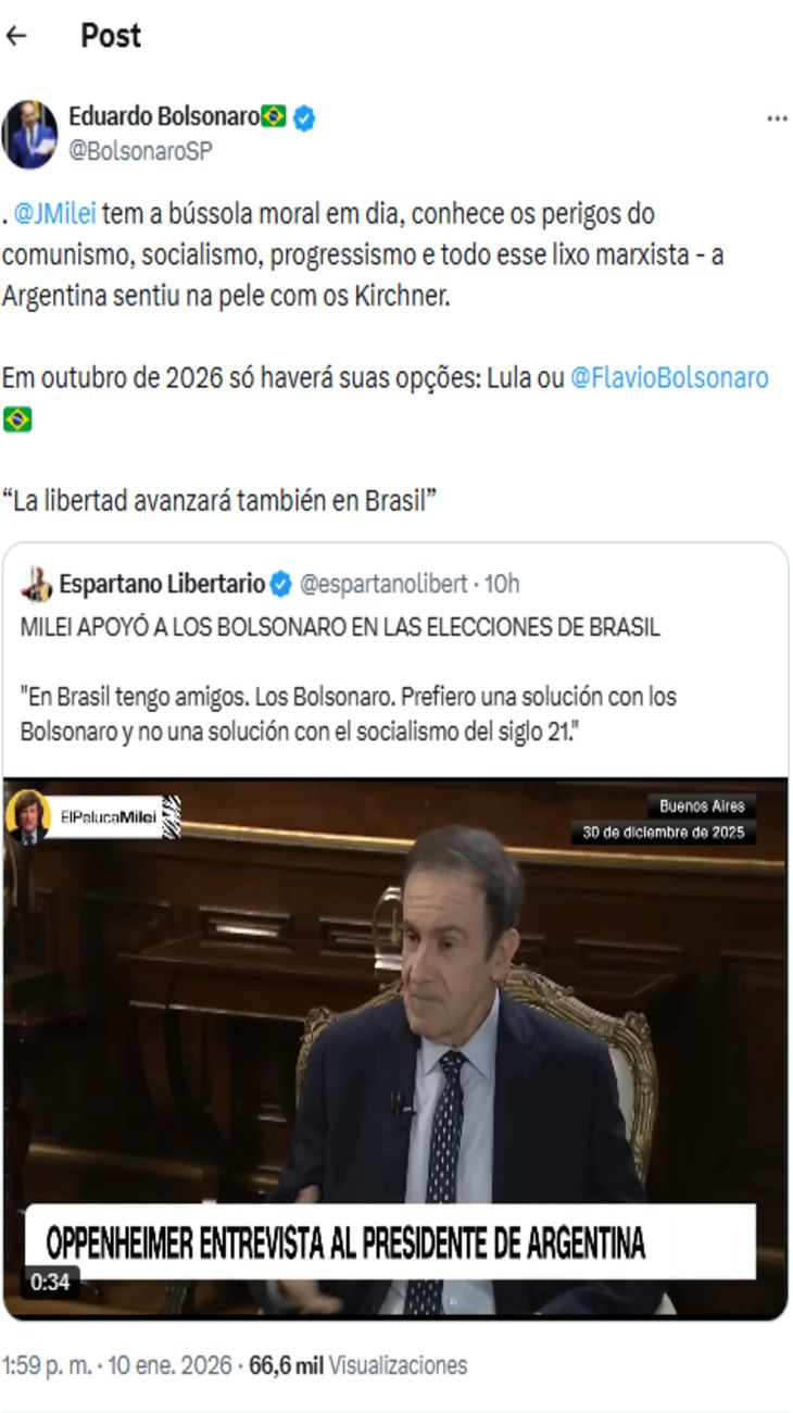 Posteos hermanos Bolsonaro