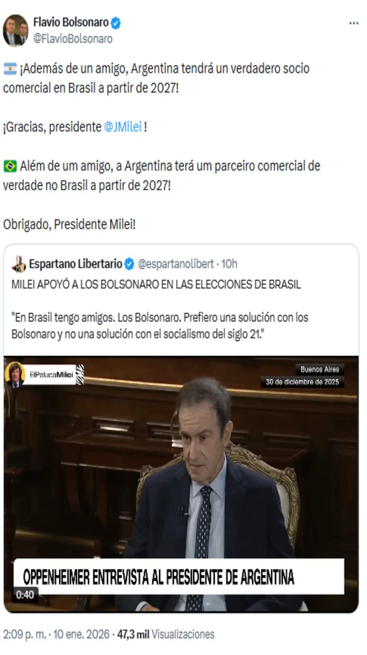 Posteos hermanos Bolsonaro