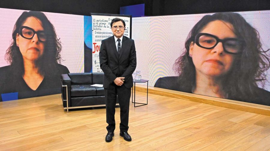 Carolina Jiménez Sandoval, con Jorge Fontevecchia en Periodismo Puro.