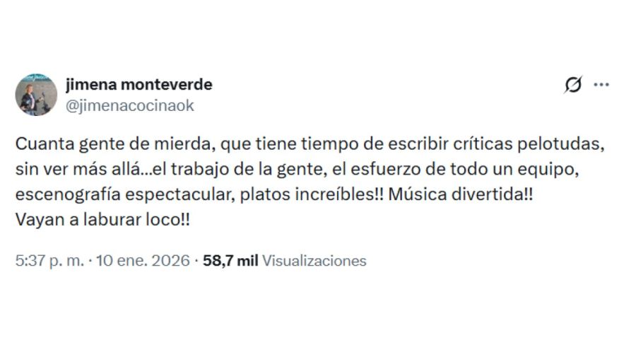 Jimena Monteverde estalló por las críticas a su nuevo programa