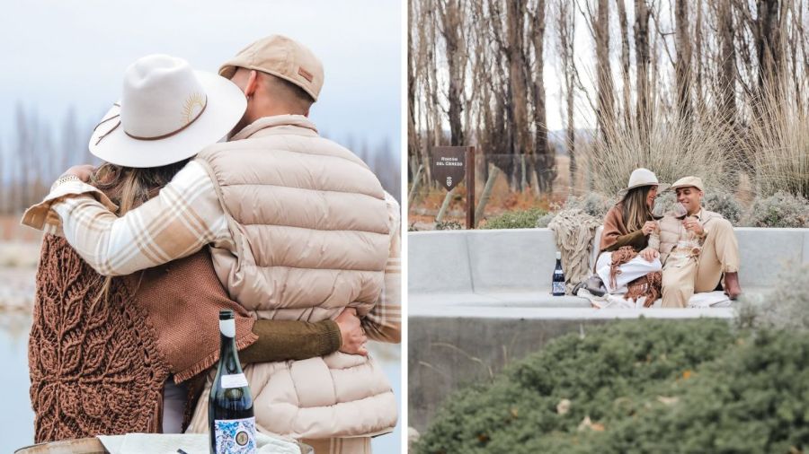 Lautaro Martínez y Agustina Gandolfo