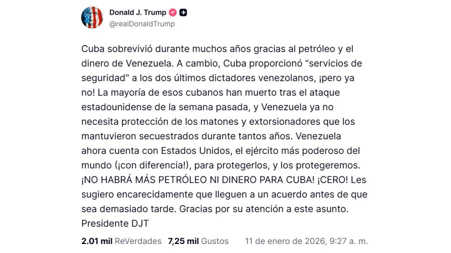 Mensaje de Donald Trump
