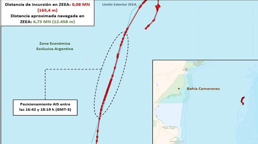 Detectan un pesquero de bandera extranjera dentro de la Zona Económica Exclusiva