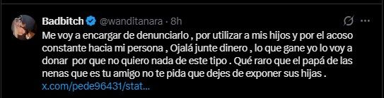 Posteos en X de Wanda Nara