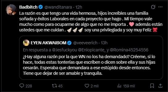 Posteos en X de Wanda Nara