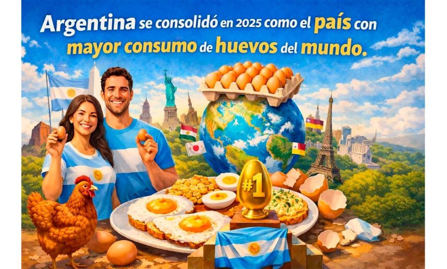 Ilustración Argentina mayor consumidor mundial de huevos 13012026 