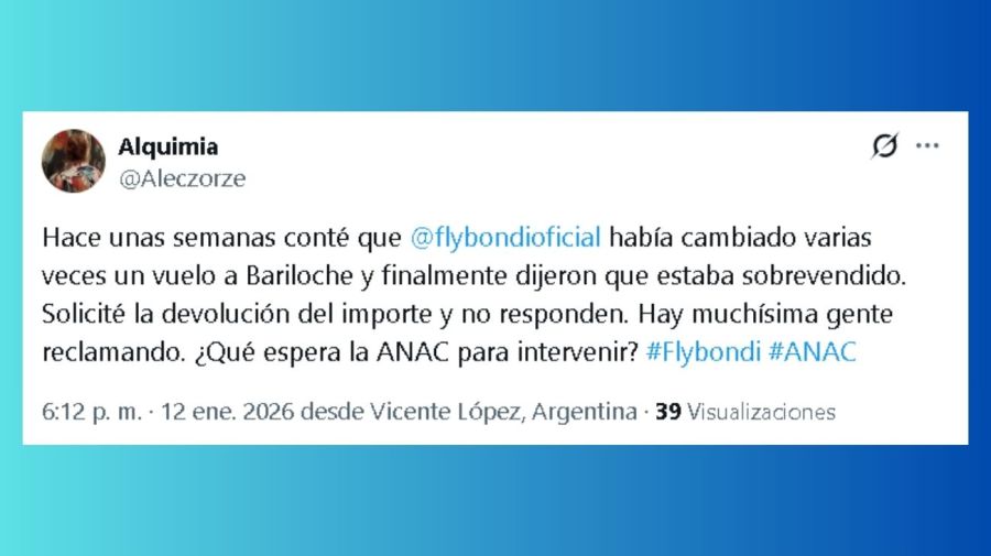 Tuit demora de Flybondi