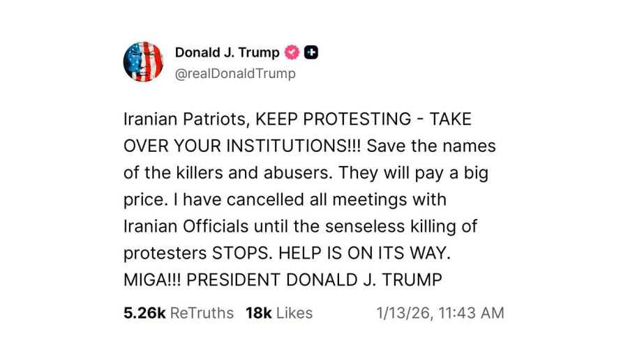 X Donald Trump 13012026