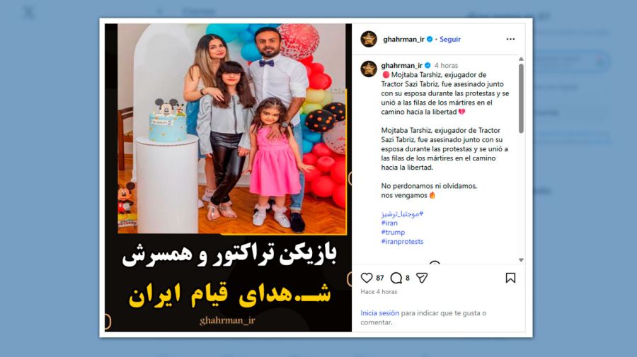 Exjugador de Tractor Sazi Tabriz, fue asesinado junto con su esposa 14012025