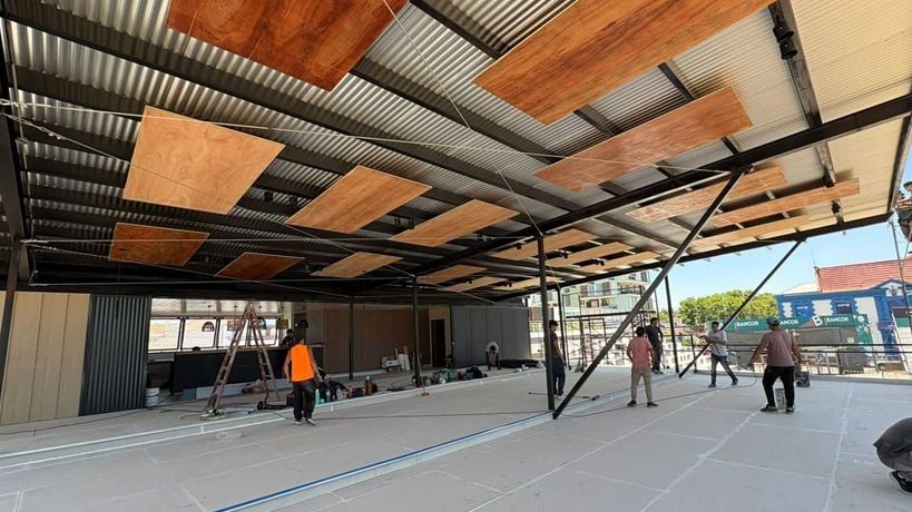 Obras en la Plaza de Cosquín