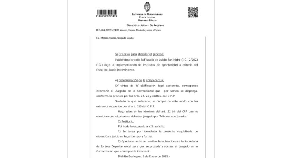 Piden la elevación a juicio para Morgado y su pareja 20260114