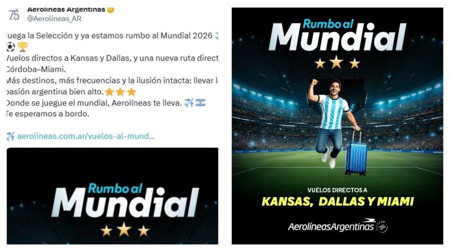 Aerolíneas Argentinas lanza vuelos especiales a EE.UU. para acompañar a la Selección en el Mundial 2026