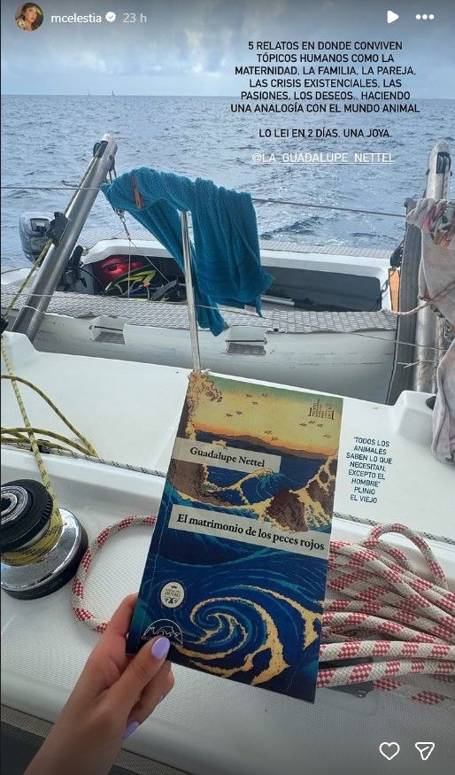 Celeste Cid mostró sus vacaciones en medio del mar