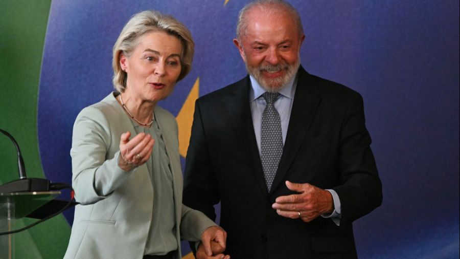 Lula y Ursula von der Leyen en Brasil.