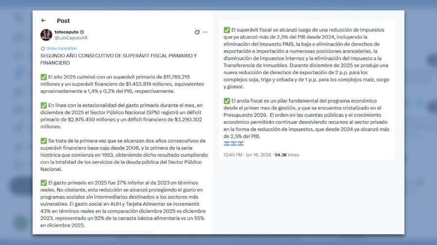 Posteo Luis Caputo 16012026