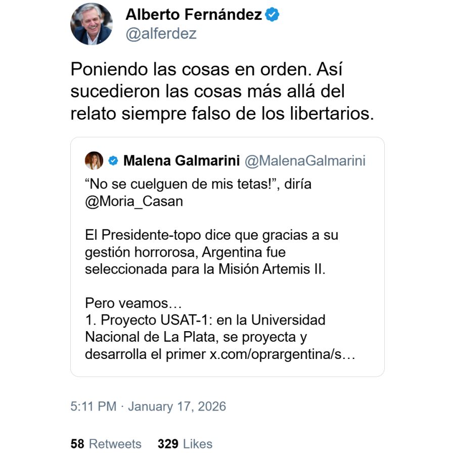 Alberto Fernández contra Milei