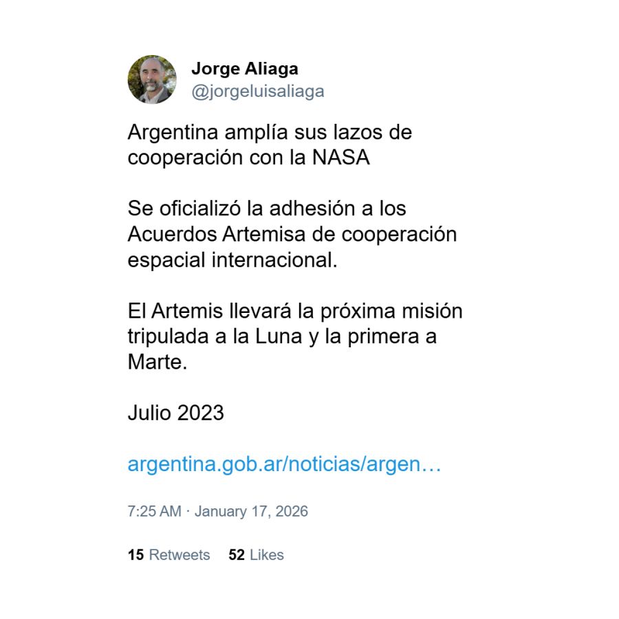 Jorge Luis Aliaga contra Milei