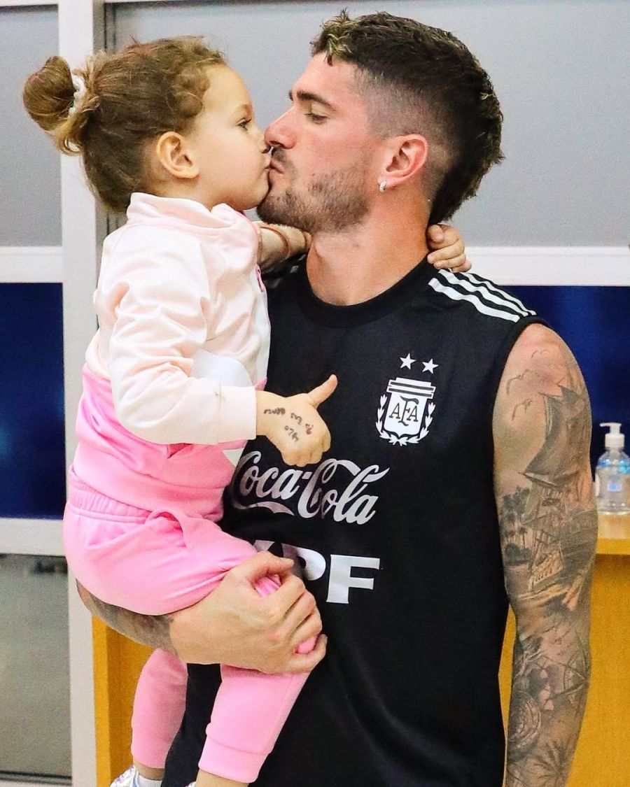 Rodrigo de Paul y su hija Francesca