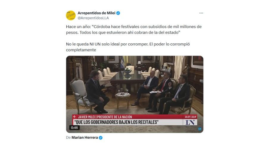 Tweets sobre Javier Milei