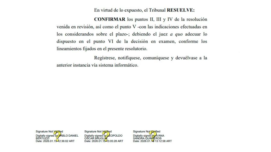 Resolución de la Cámara Federal en la causa $LIBRA 19012026