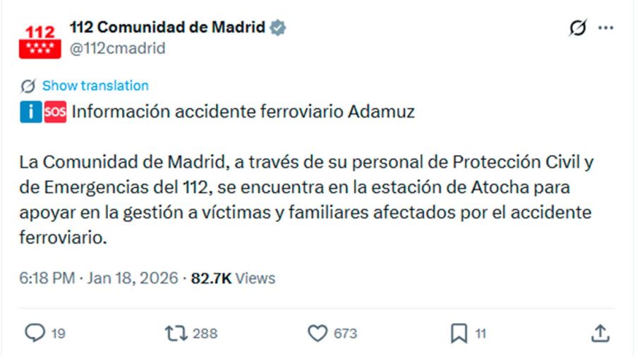 X 112 Comunidad Madrid 19012026