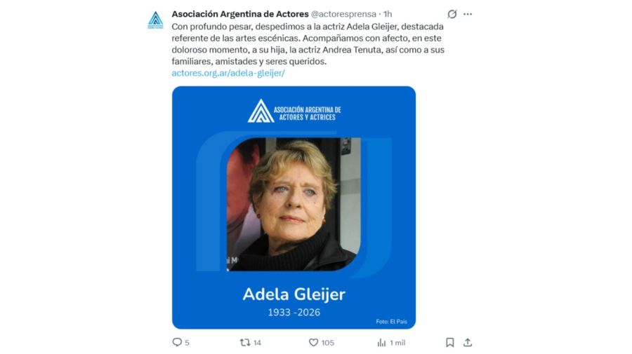 Murió Adela Gleijer