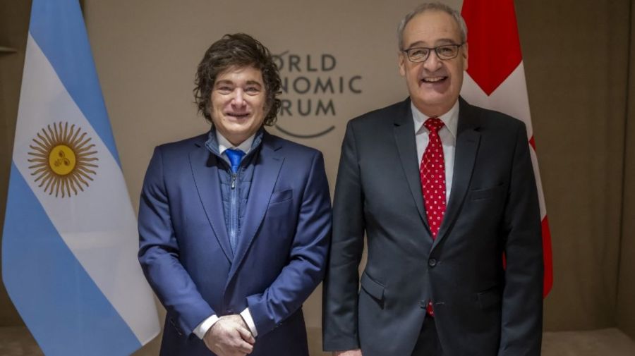 Javier Milei y el presidente de Suiza, Guy Parmelin