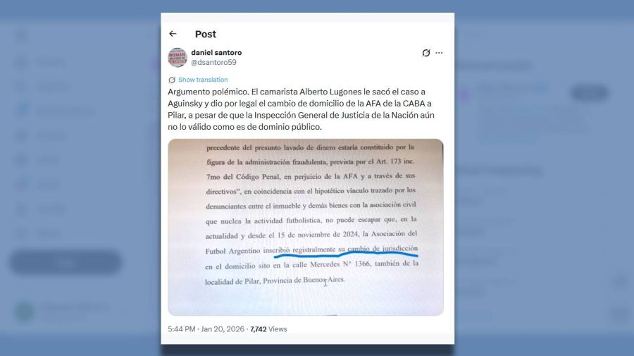 Posteo Daniel Santoro 20012026