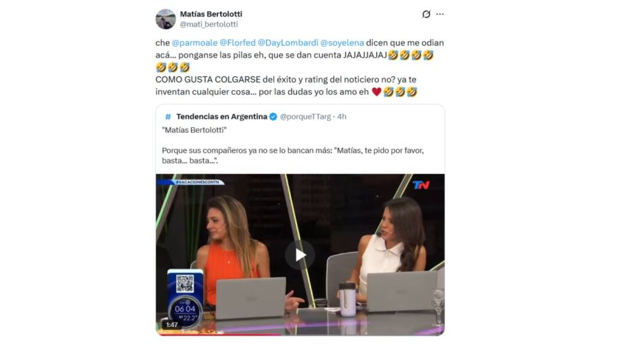 Matías Bertolotti tras el escándalo