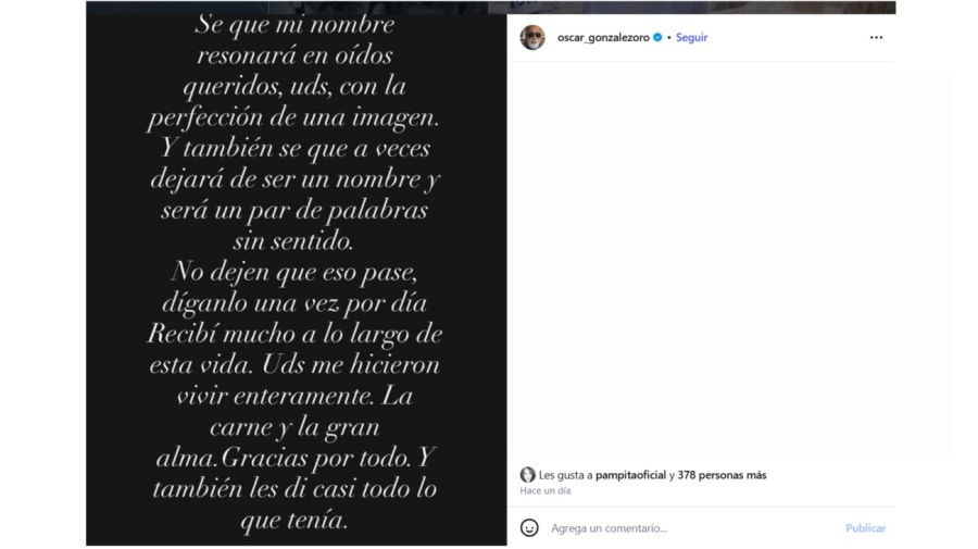 Oscar González Oro volvió a causar preocupación