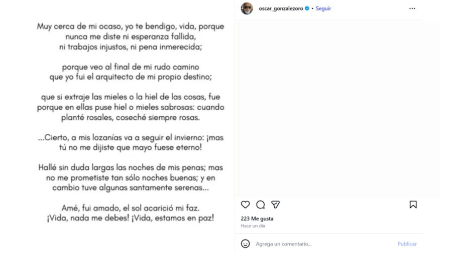 Oscar González Oro volvió a causar preocupación