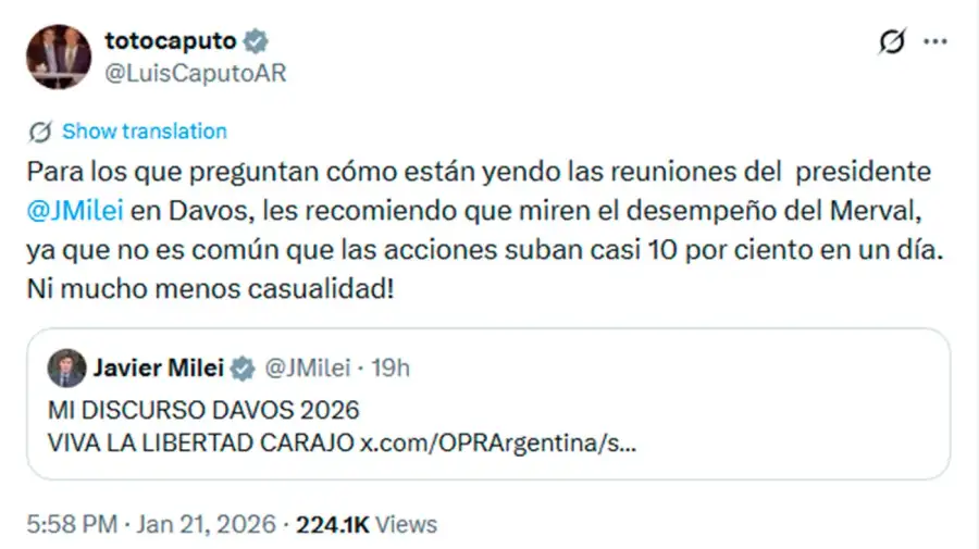 X Luis Caputo 22012026