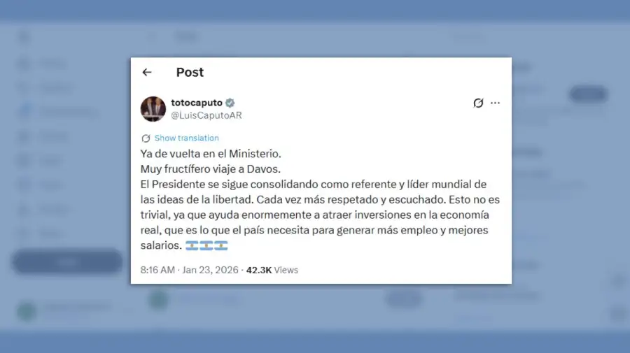 Posteo Luis Caputo 23012026