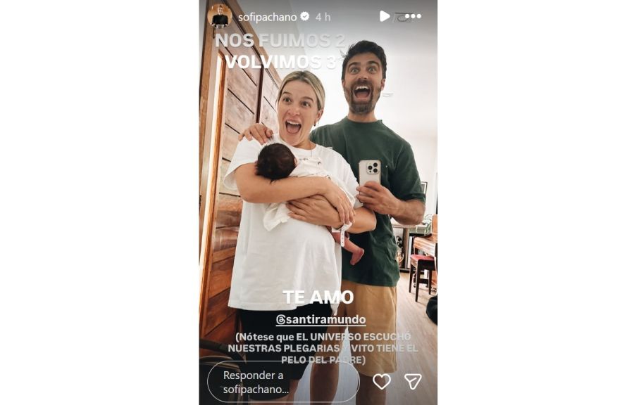Sofía Pachano y Santiago Ramundo volvieron a su casa con Vito