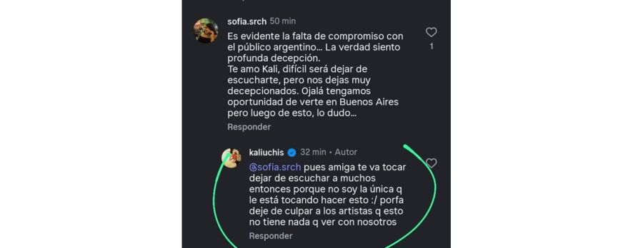 La respuesta de Kali Uchis a sus fanáticos argentinos