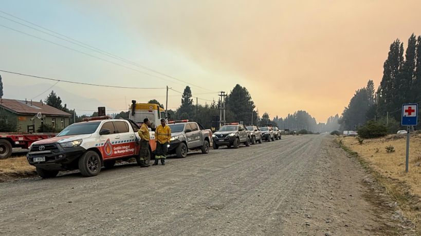 La segunda delegación de bomberos cordobeses que viajó a Chubut