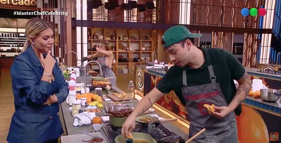 Wanda Nara y Rusherking en MasterChef Celebrity