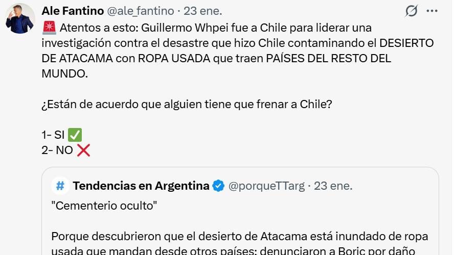 Cementerio de ropa en Atacama