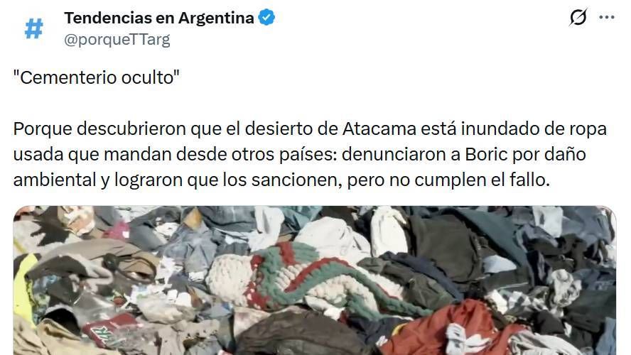 Cementerio de ropa en Atacama